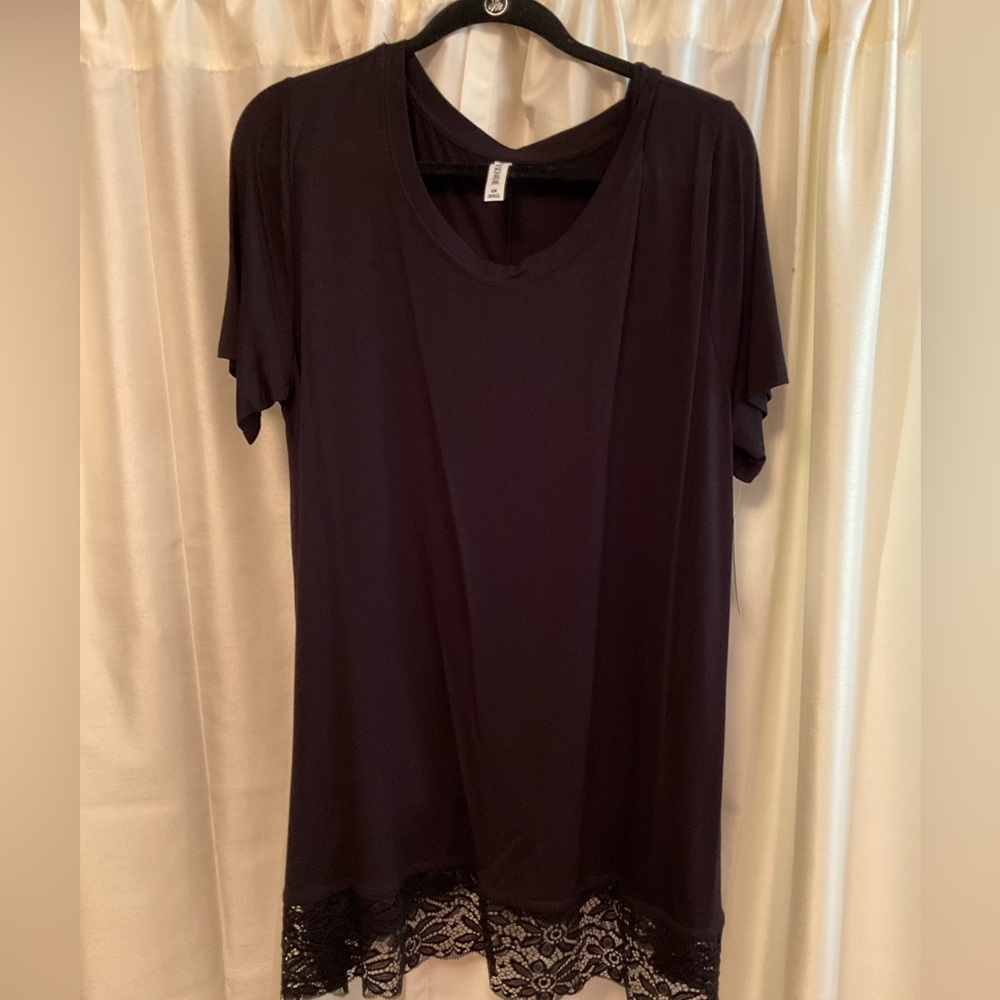 Long tunic top soft knit black plus size 2x nwt
